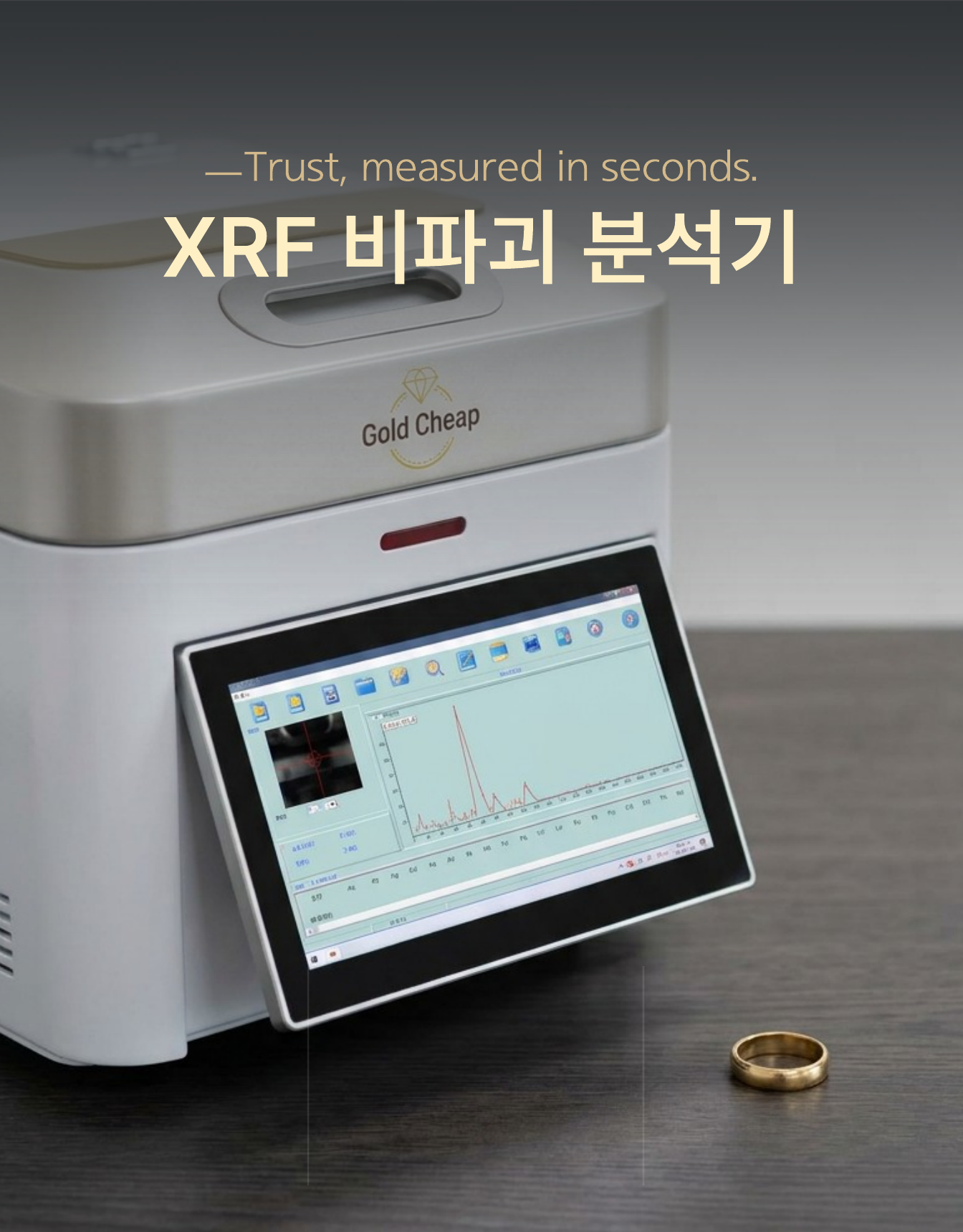 금은방 매장에서 사용 중인 XRF 비파괴분석기